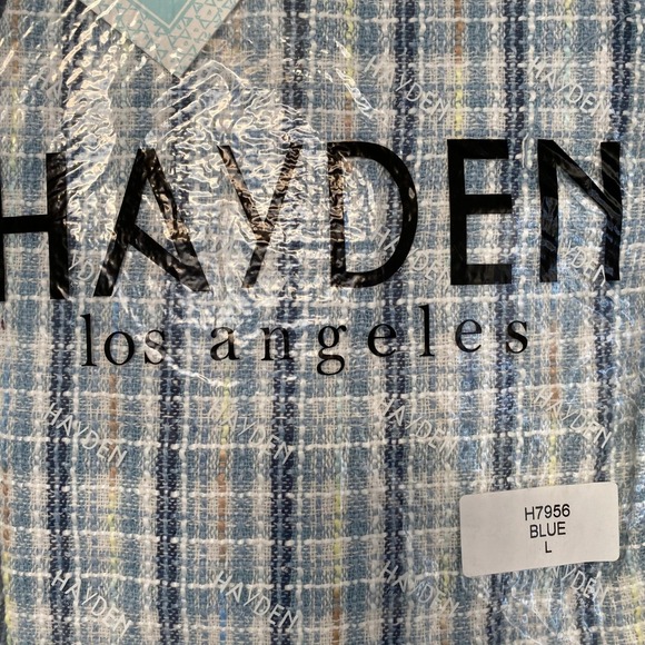 NEW Hayden LA Tweed Duster Coat Blue Large - Picture 5 of 5